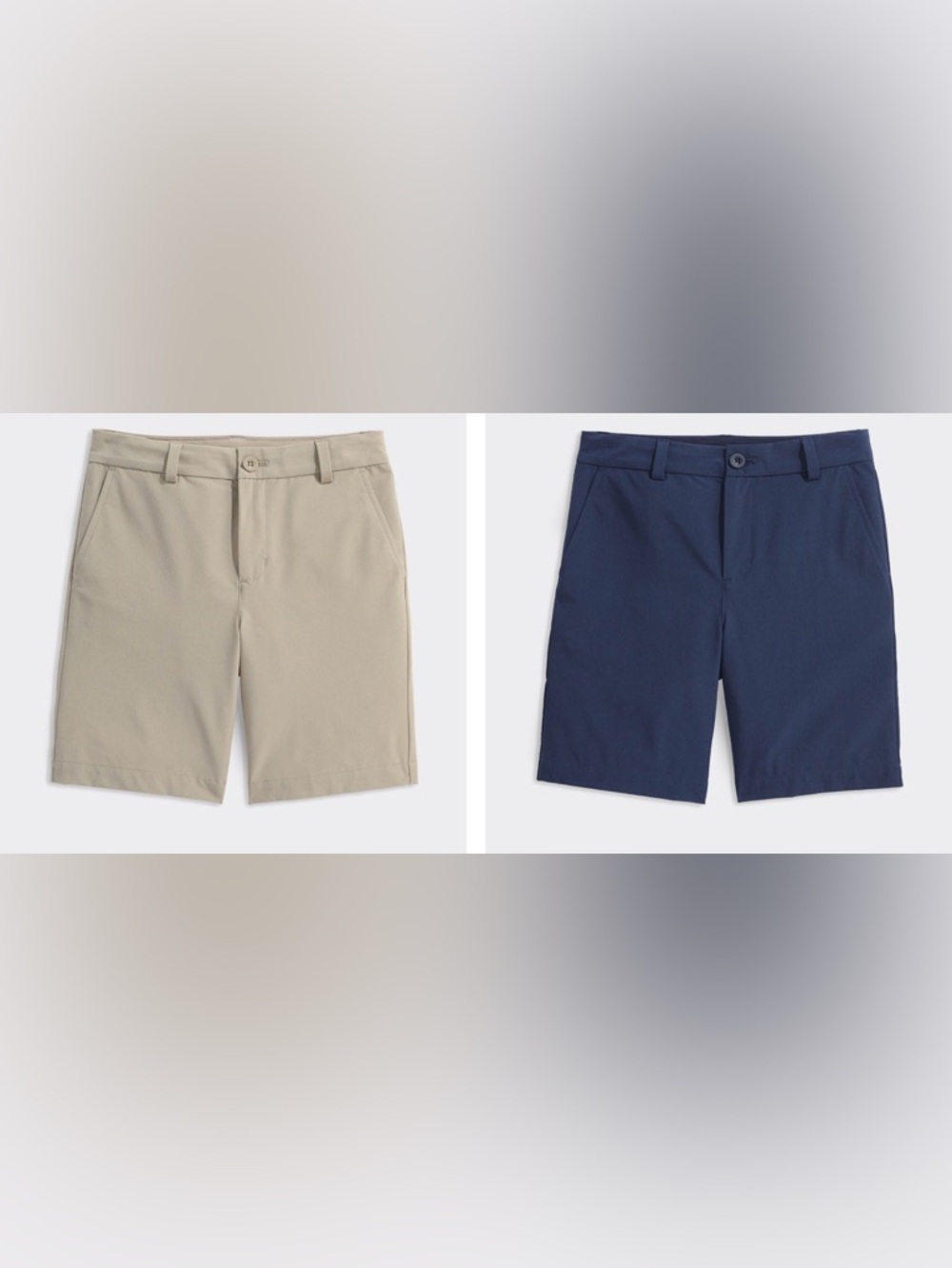 Vineyard Vines Boys Performance light weight On-the-go shorts. Navy and khaki